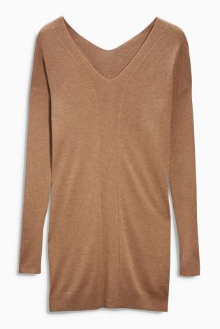 Longline V-Neck Sweater